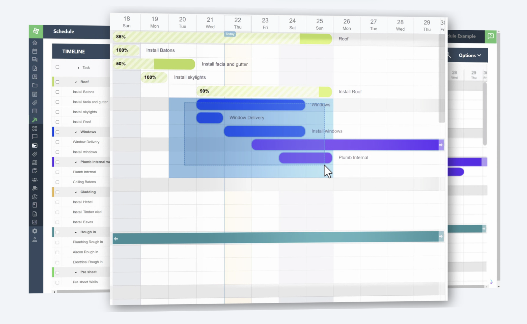 Wunderbuild Software - Wunderbuild schedule