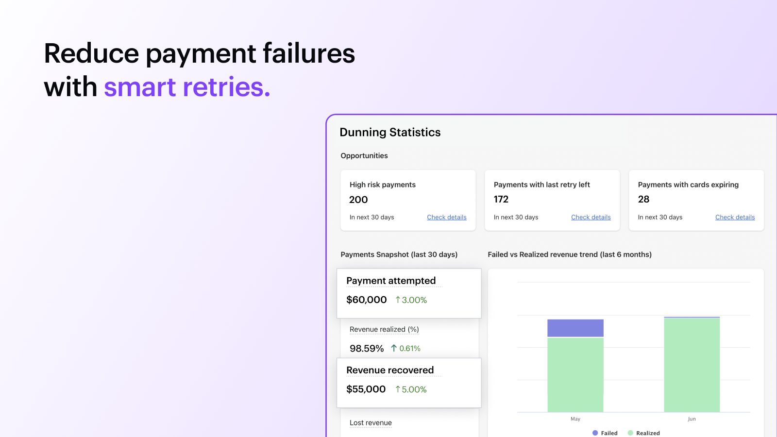 Loop Software - Our smart dunning management ensures that you don't lose revenue to credit card failure.