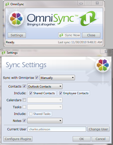 OmniSyn Syning OmnipriseCRM with Outlook