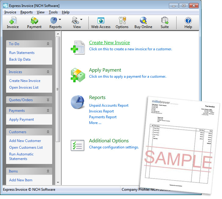 nch express accounts email settings