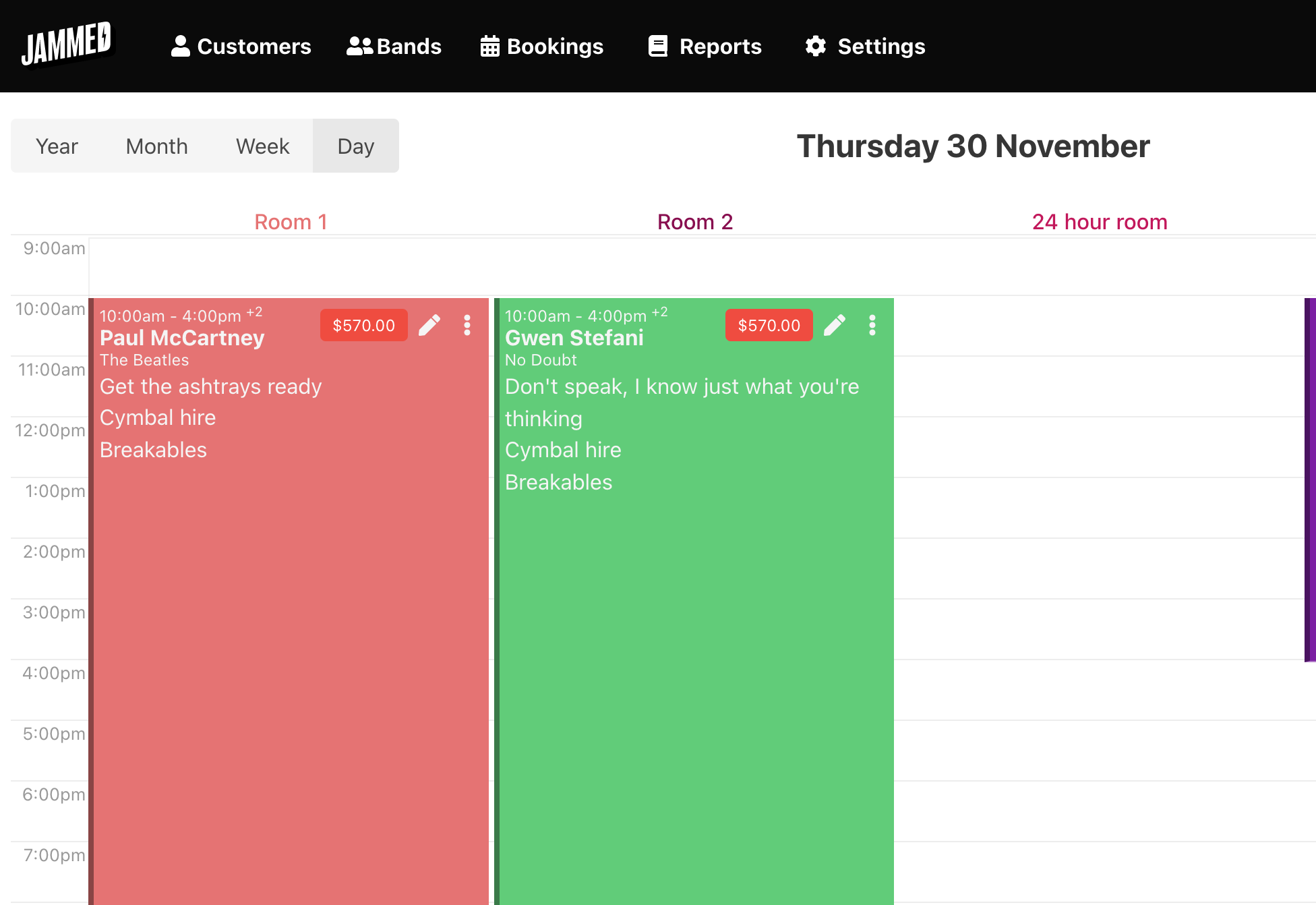 Jammed Software - Jammed booking calendar