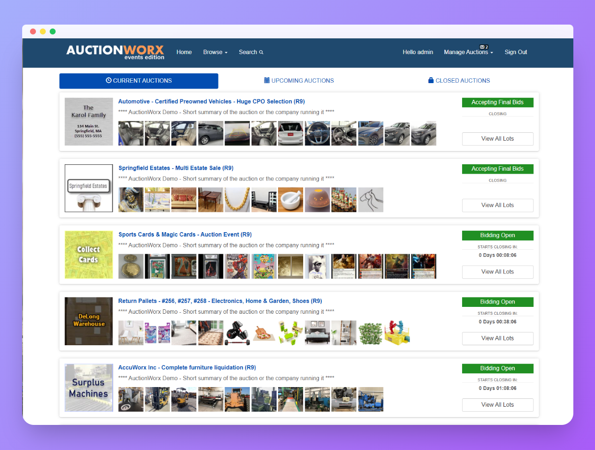 AuctionWorx Enterprise Logiciel - 3