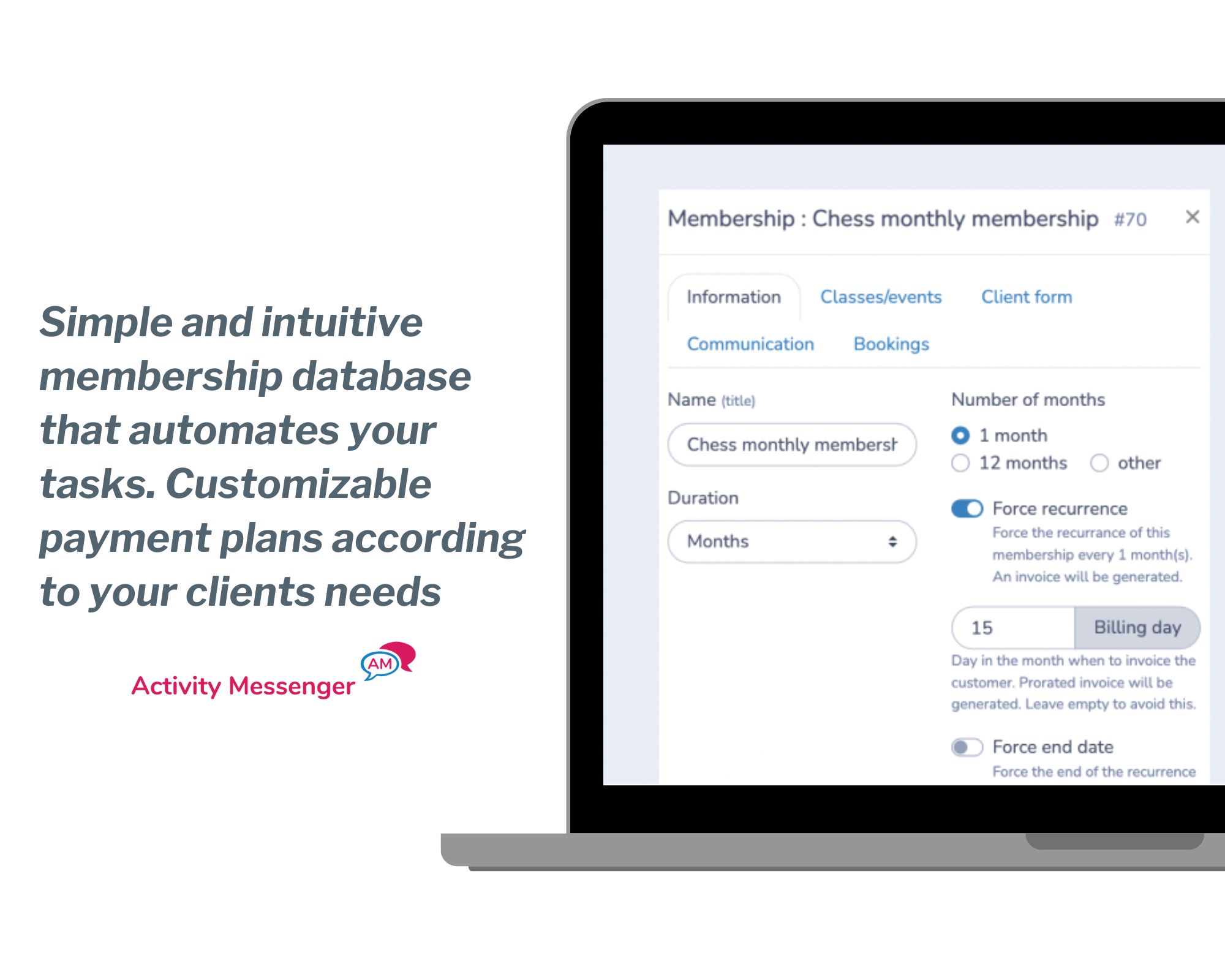 Activity Messenger screenshot: Memnerships