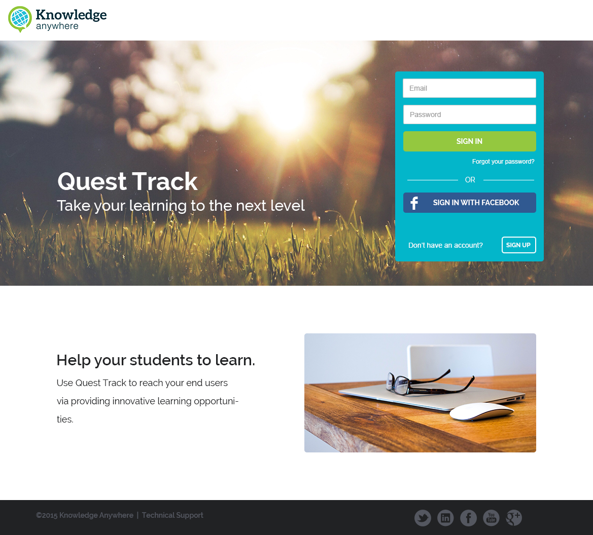 Login page