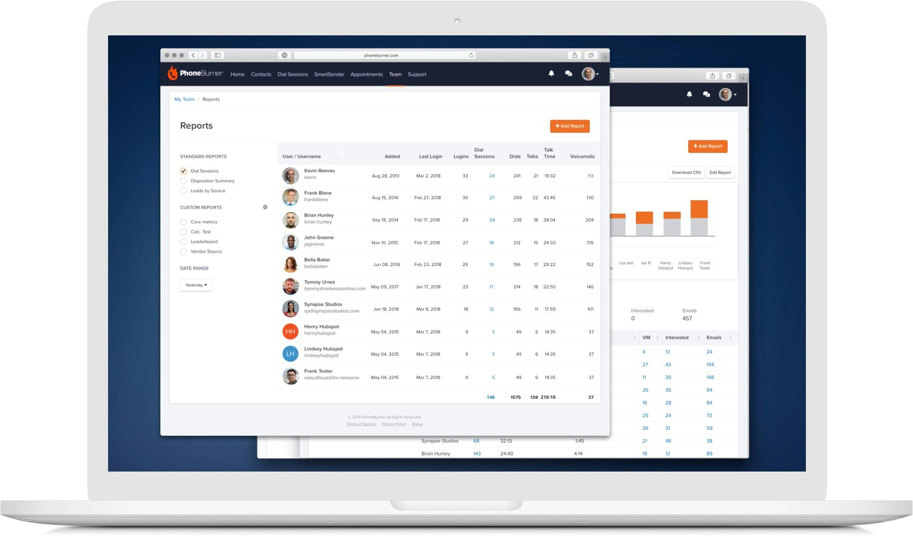 PhoneBurner Software - Create detailed reports to track agent and team performance using real-time and historical analytics. Plus, get live call monitoring, Whisper coaching, and Barge and help your team excel in real-time.
