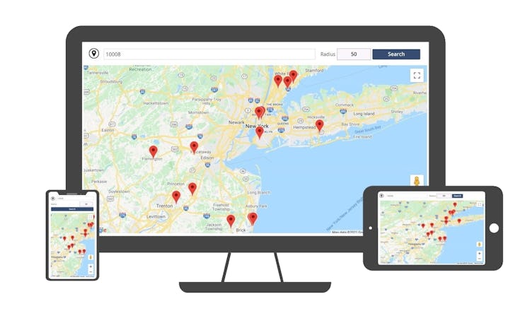 AIO Store Locator screenshot: AIO- Help your visitors to find your store. AIO Store Locator is the simplest way to maximize your website reach with a perfectly featured store locator or zip code finder for free. It's very easy-to-set up, ready-to-use and fully customized store locator