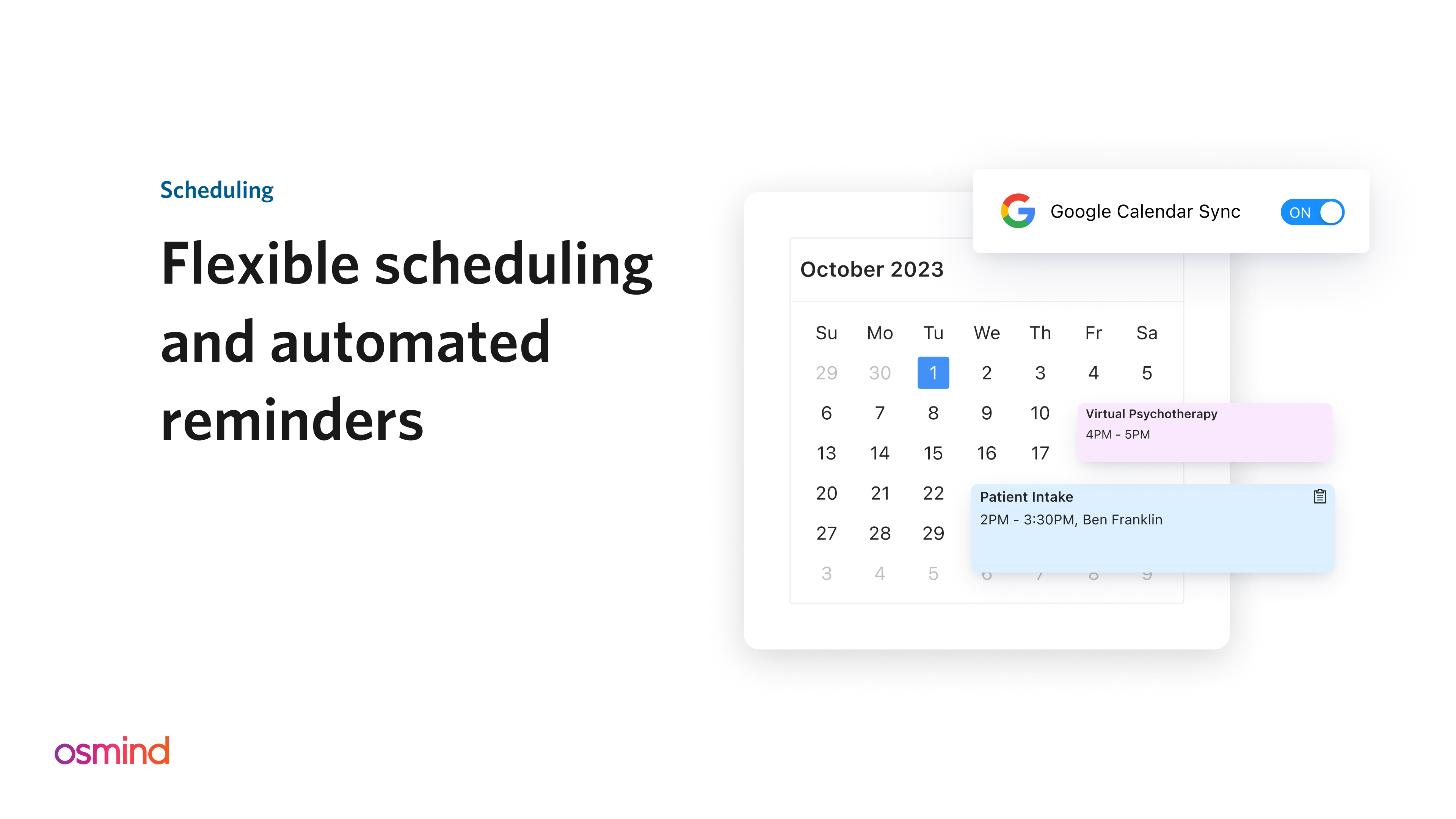 Always know when you're available with two-way Google calendar sync and customizable privacy settings. Reduce no-shows with automated appointment reminders.