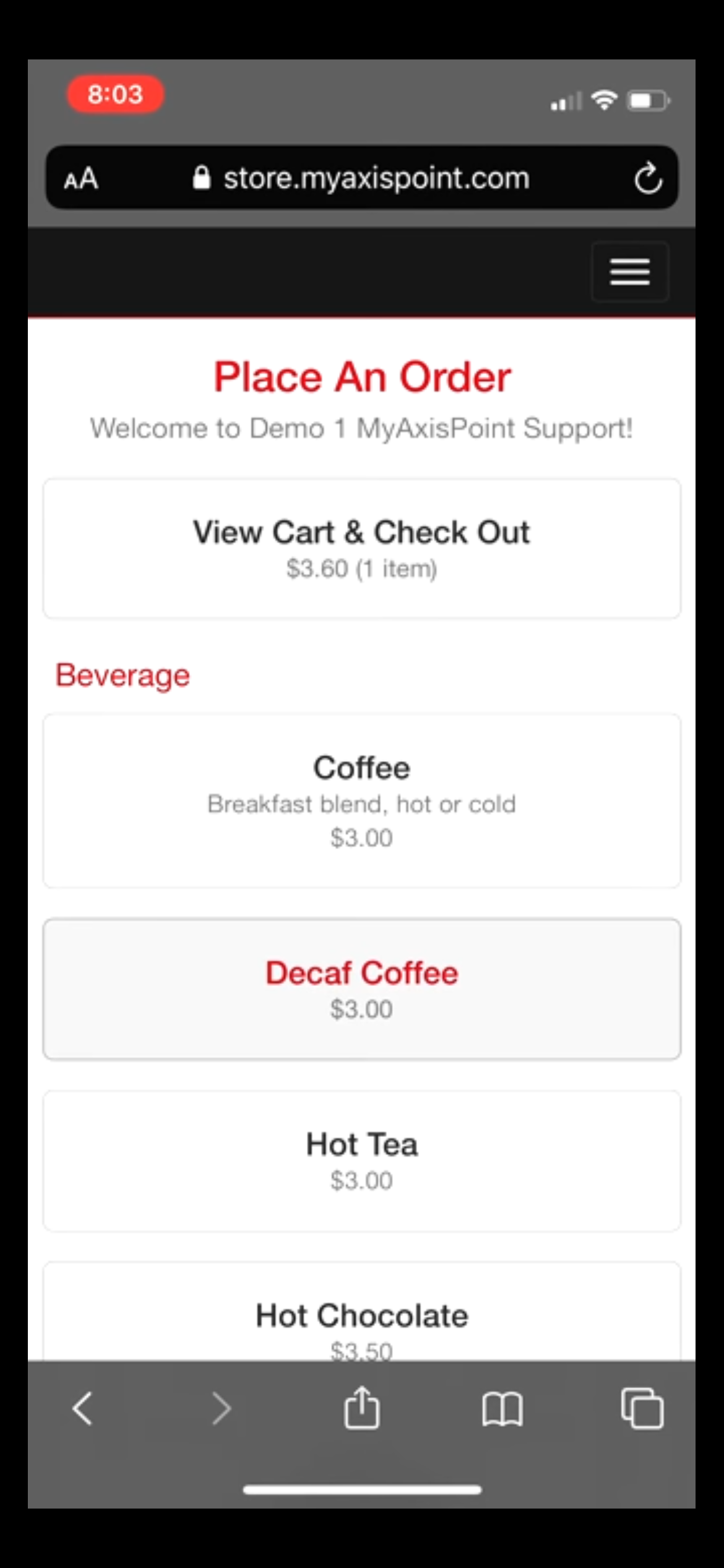 MyAxisPoint screenshot: My Axis Point interface