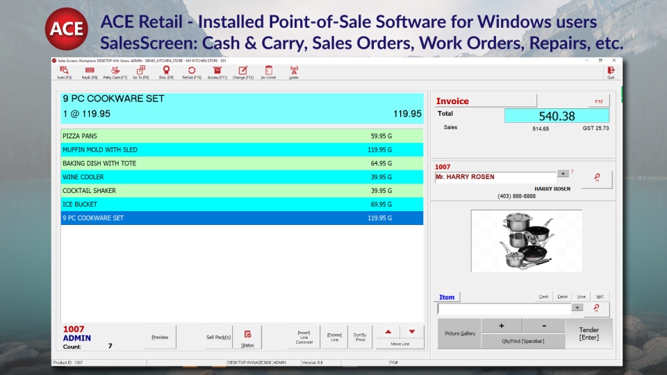 ACE Retail POS Software - Ace Retail POS installed on Windows