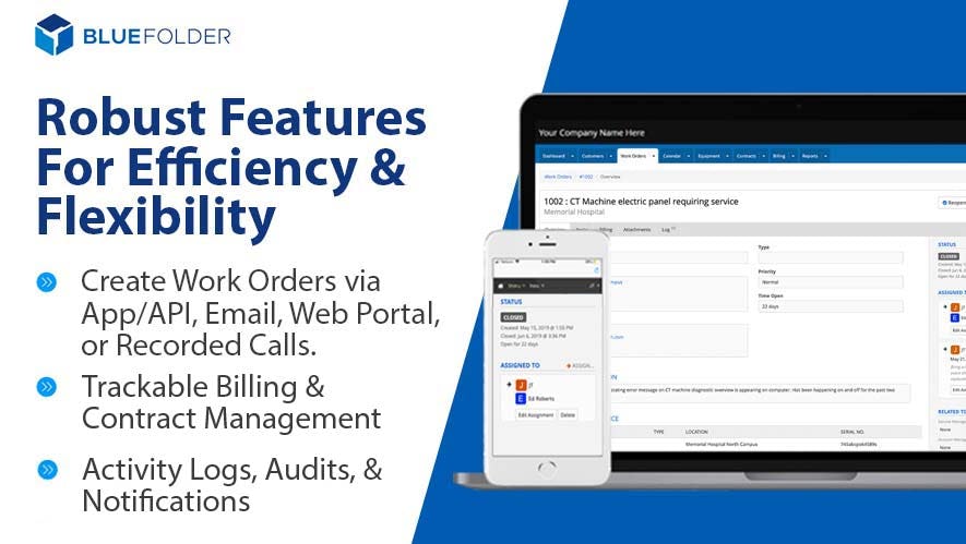 BlueFolder Software - Access from your PC/laptop or mobile device to take advantage of robust features: recurring jobs, multi-assignment management, scheduling/dispatch, branded customer portals, notifications, & secure custom user permissions.