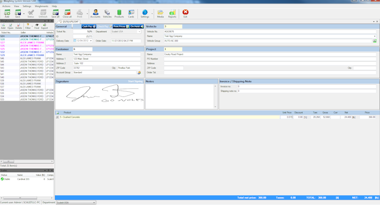 Scaleit W8 screenshot: Scaleit W8 system version