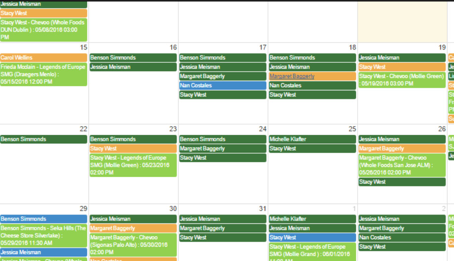 Demo Wizard Brand Builder calendar view