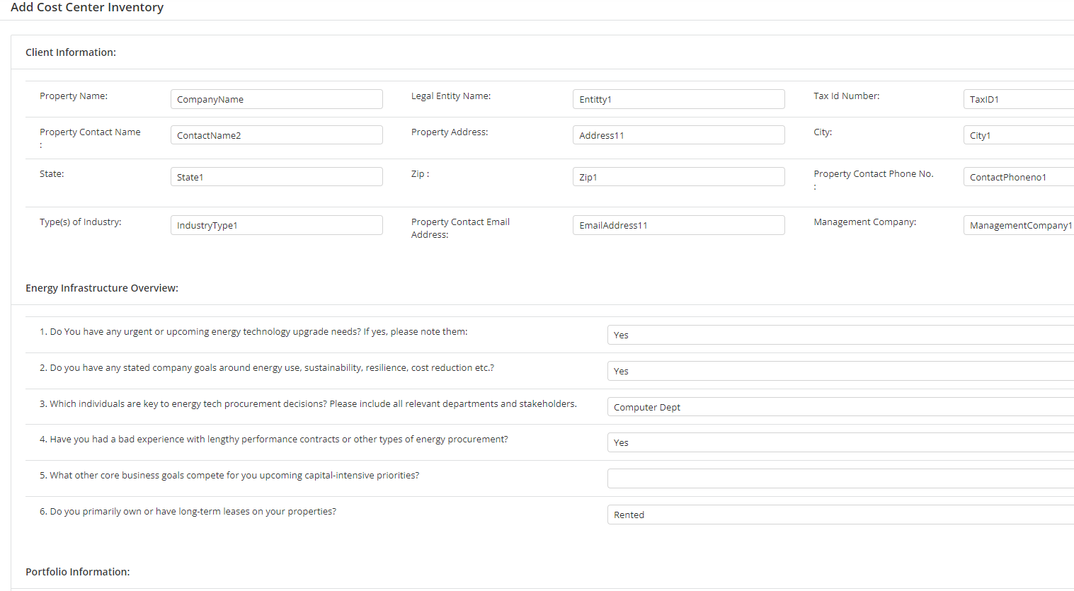 ExpenseLogic Software - ExpenseLogic add cost center inventory