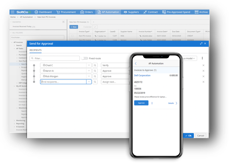 SoftCo Procure-to-Pay order and approval process