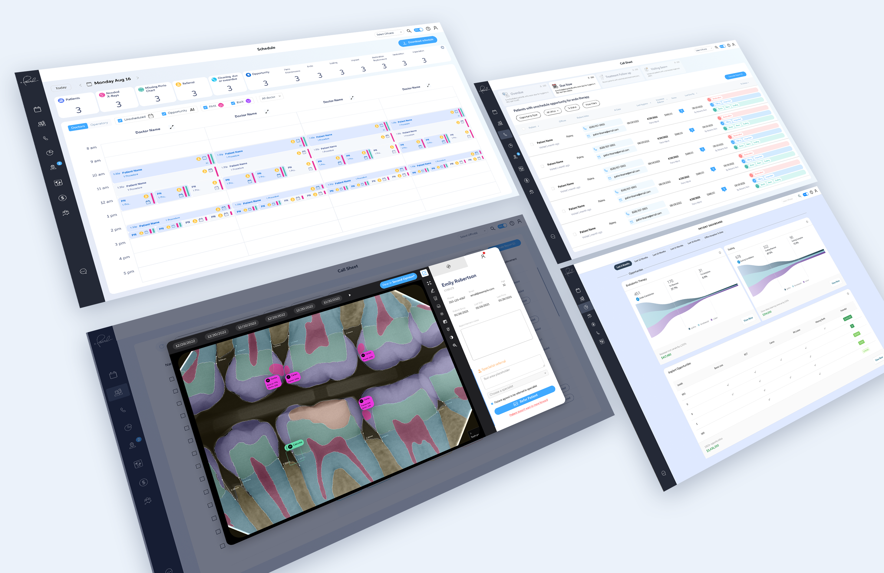 Pearl’s Practice Intelligence dental AI platform delivers a wide-ranging practice performance toolset for more efficient patient recall, scheduling, treatment planning, specialty referrals and clinical performance assessment.