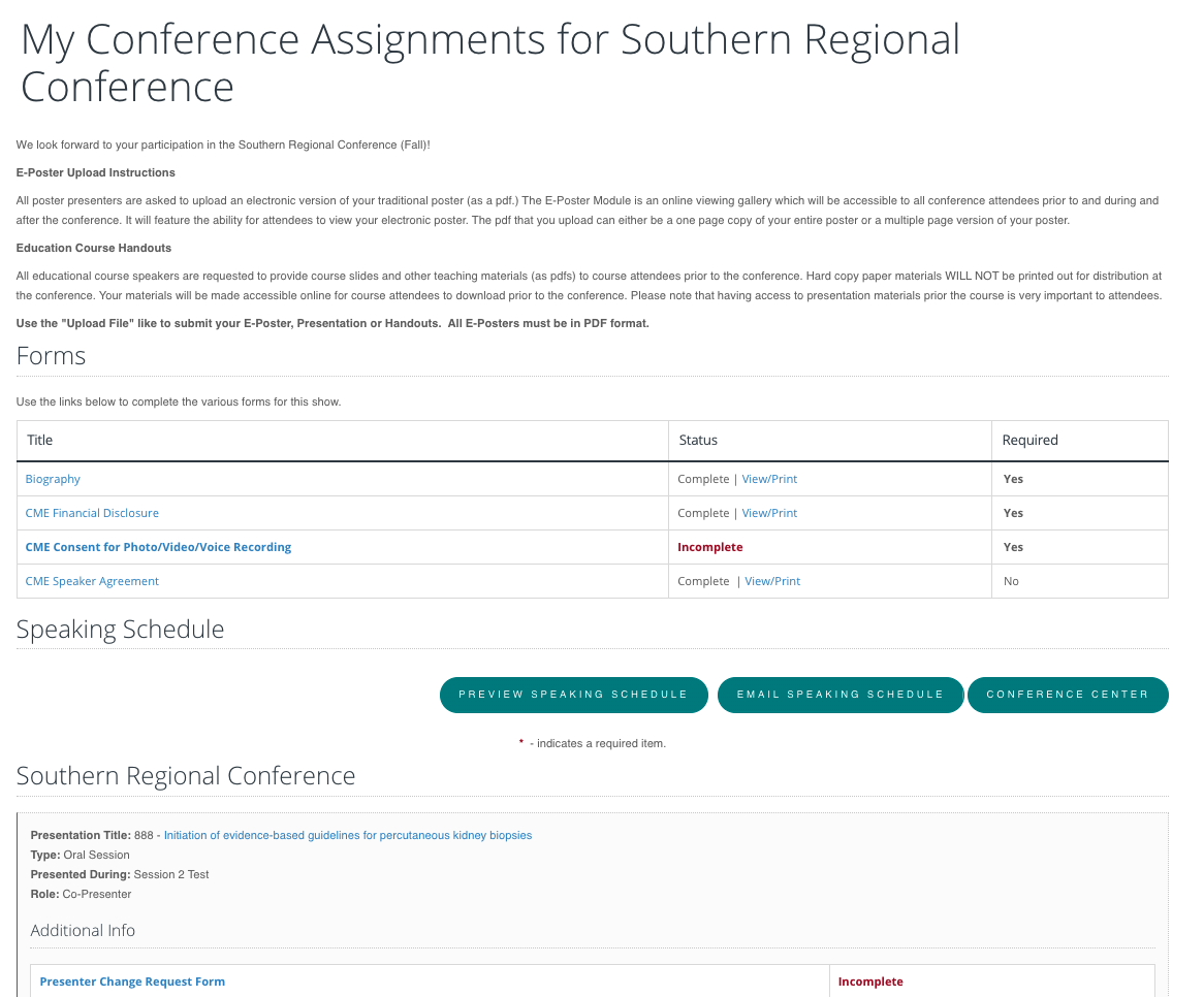 Conference Assignments