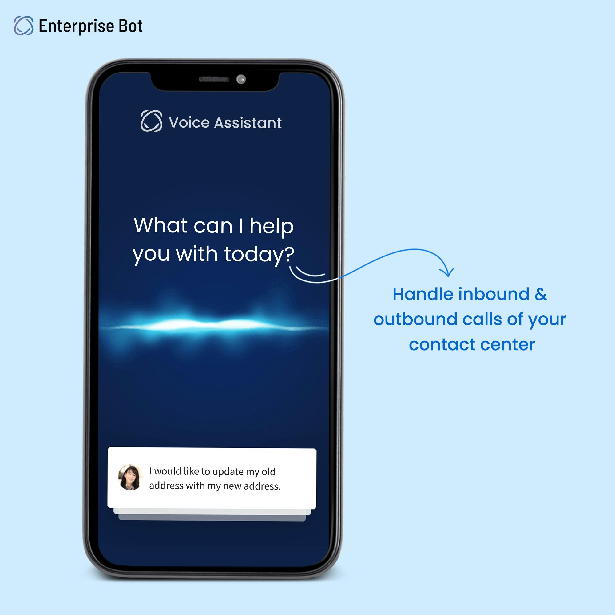 Enterprise Bot Software - Voice assistant to handle all your incoming calls and also to reach out to prospects and customers through outbound calls