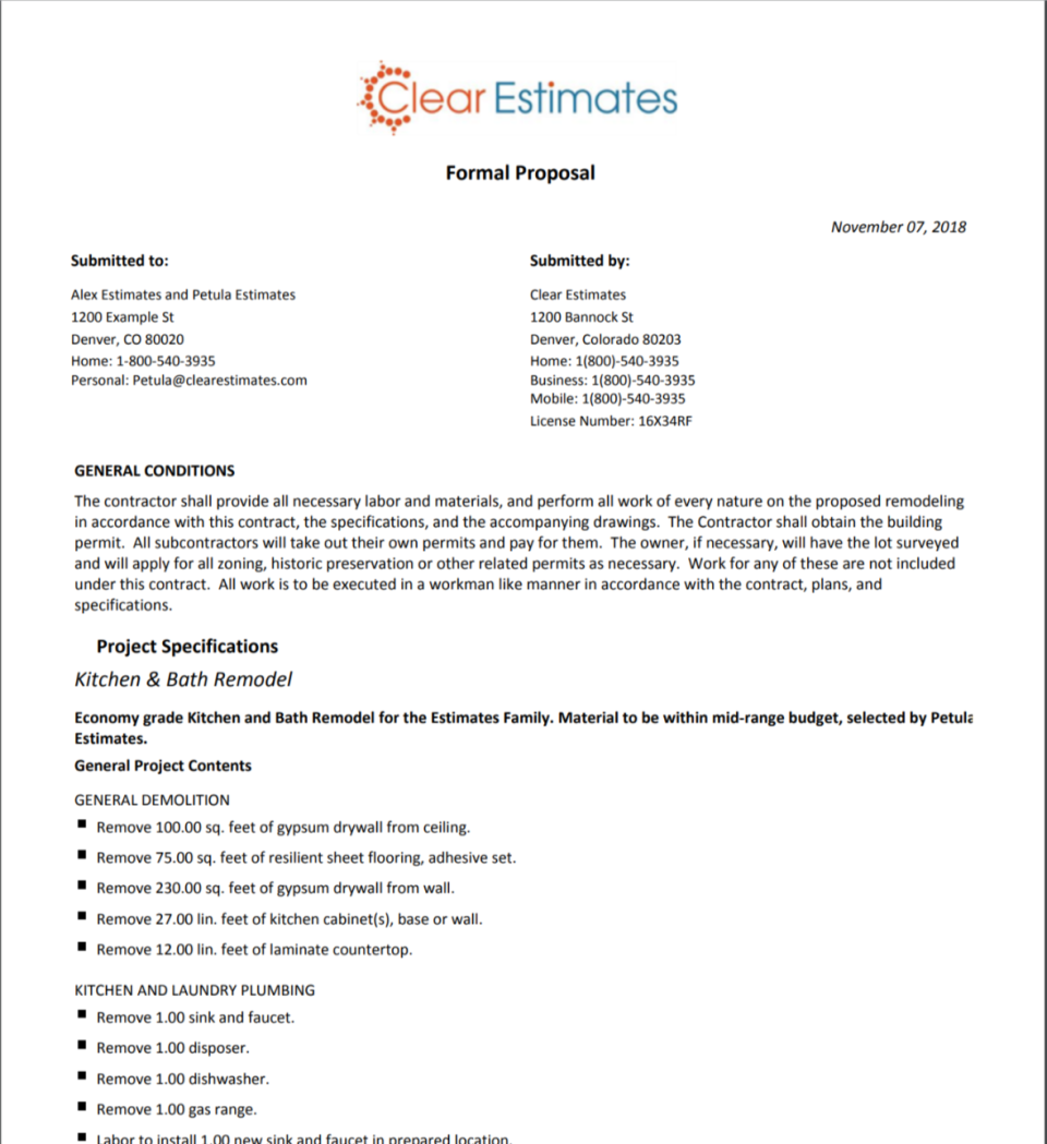 Clear Estimates Software - 3