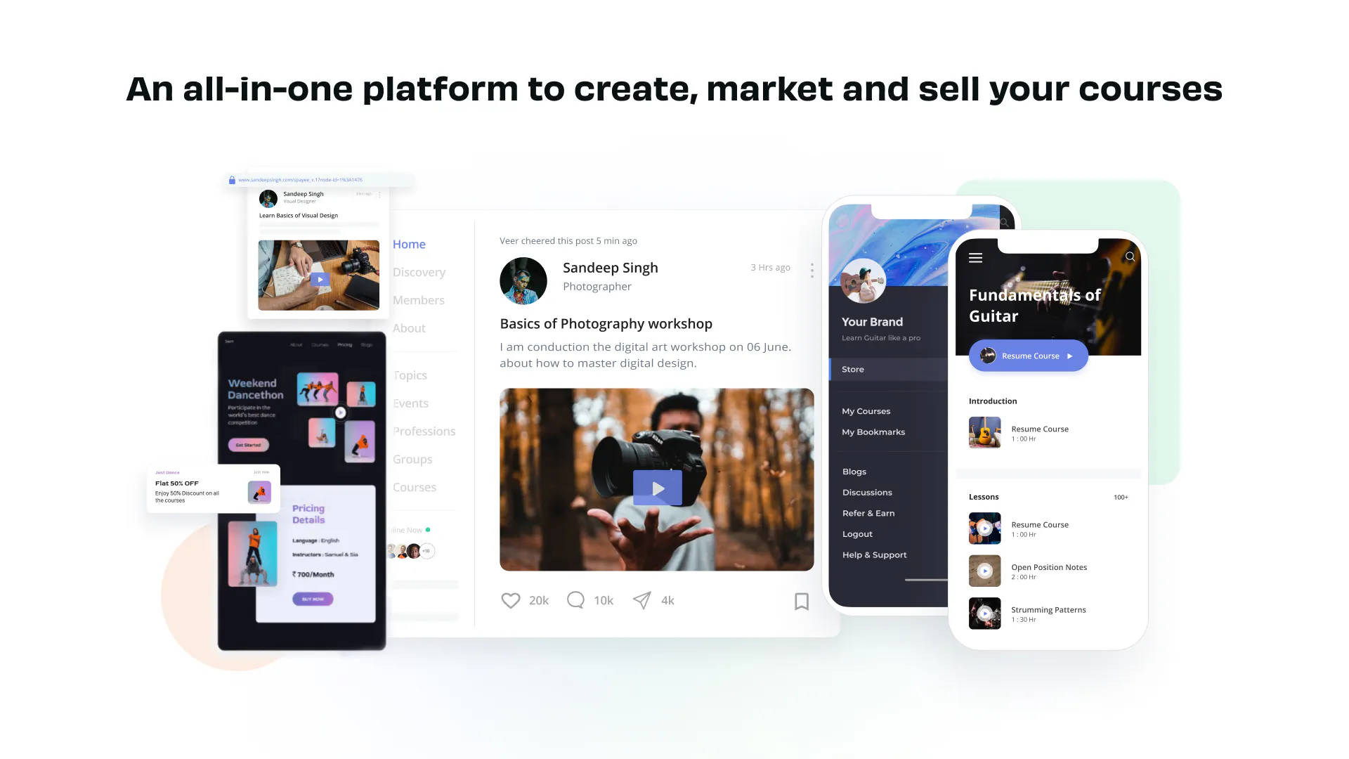 Your branded mobile app and website