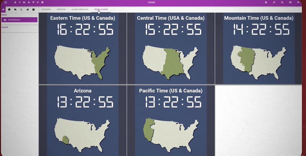Manitou screenshot: Manitou digital clocks