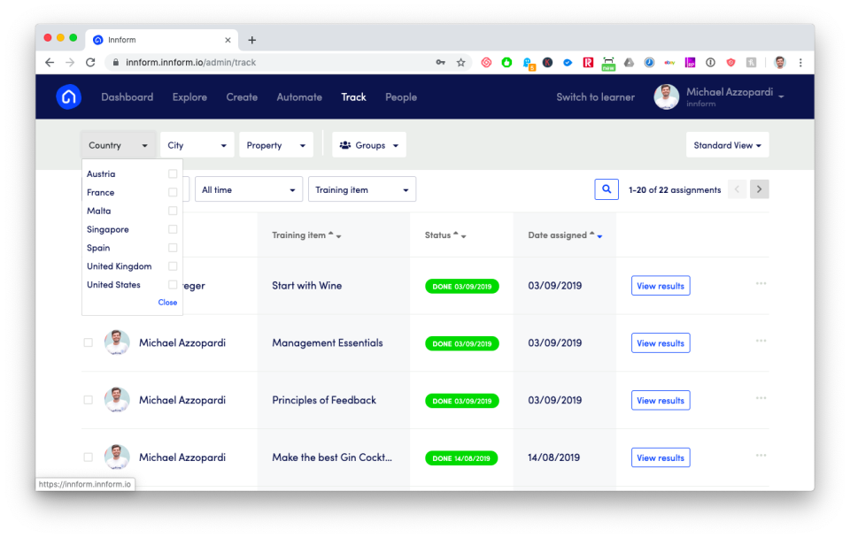 Innform Software - Innform performance tracking