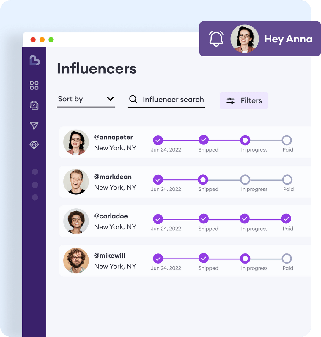 Our limitless community of nano, micro, and macro Influencers are sourced directly from social media in real-time. Whether you are gifting, paying, running an affiliate program, sharing a giveaway (or any combination), Lionize has you covered.