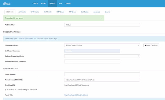 Set up your AS2 profile w-thumb