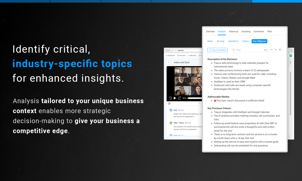 Identify critical, industry-specific topics for enhanced insights. Analysis tailored to your unique business context enables more strategic decision-making to give your business a competitive edge.