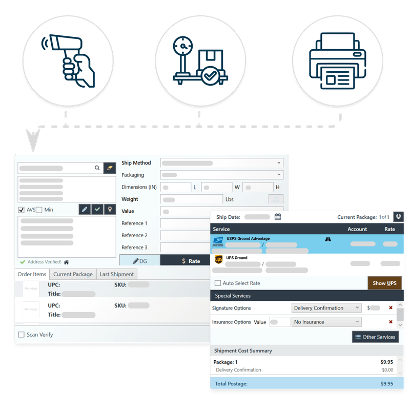 ShipWise Software - DSX is ShipWise's app for workstation-based shipping. Simplify your shipping process and enjoy the flexibility and customizability that DSX has to offer. With direct database connectivity, it streamlines packing, shipping, and printing tasks.