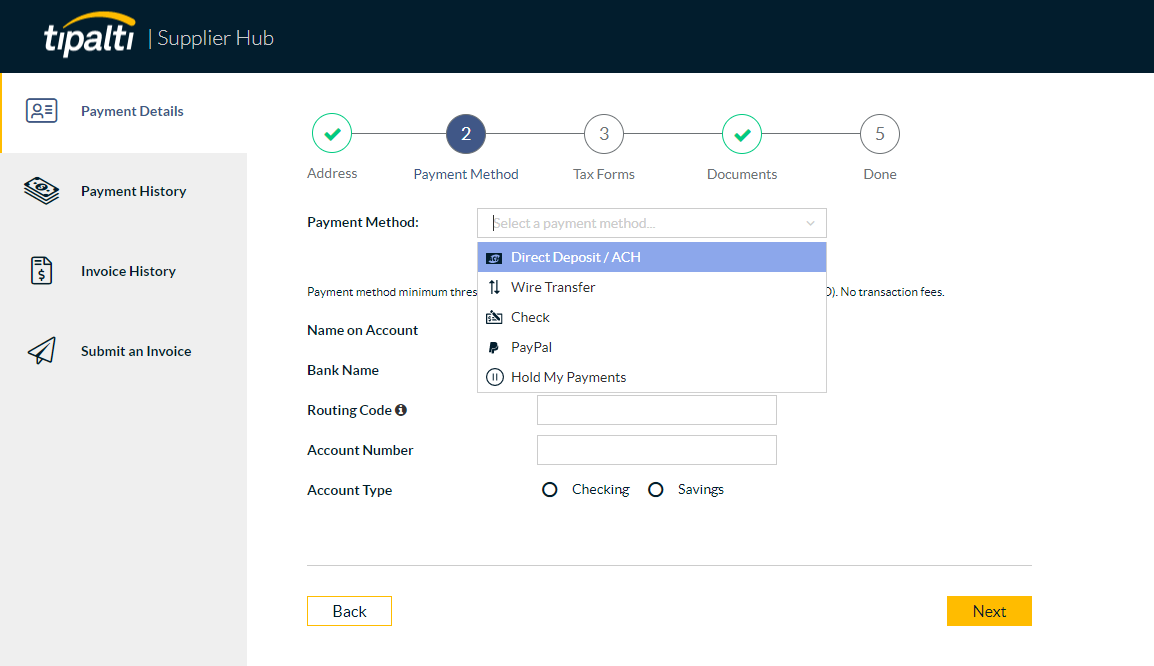 Tipalti Software - With Tipalti's world-class, self-service Supplier Hub, Suppliers can easily onboard themselves and choose their preferred payment methods and currency. Built-in vetting and validation reduce costly errors. 26,000+ rules validate payment data