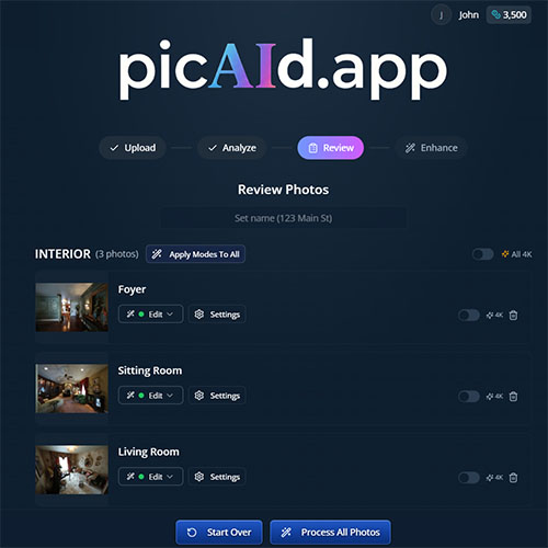 picAId screenshot: picAId uploading photos