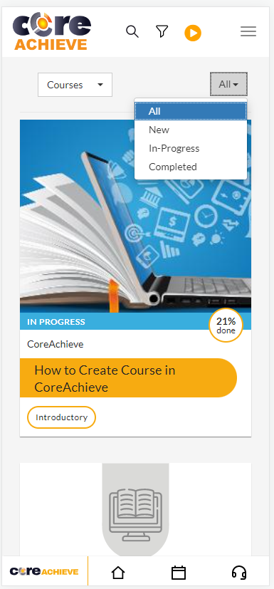 CoreAchieve screenshot: iPhone view