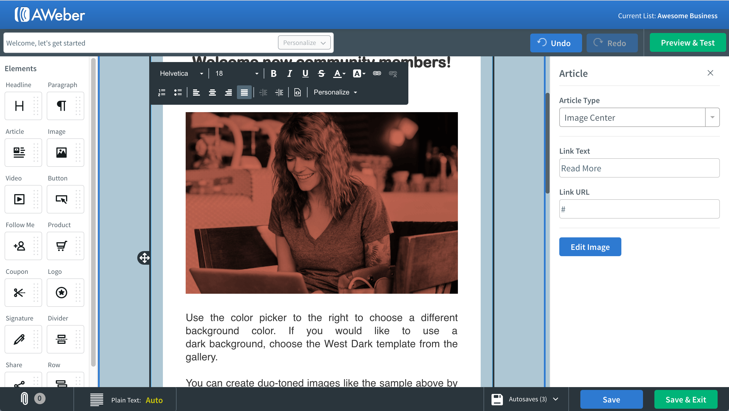 AWeber Software - Drag and Drop Email Builder