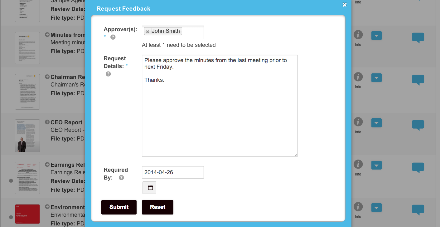 Approve Resolutions or Meeting Minutes Online with Workflow Approvals and Quorums.