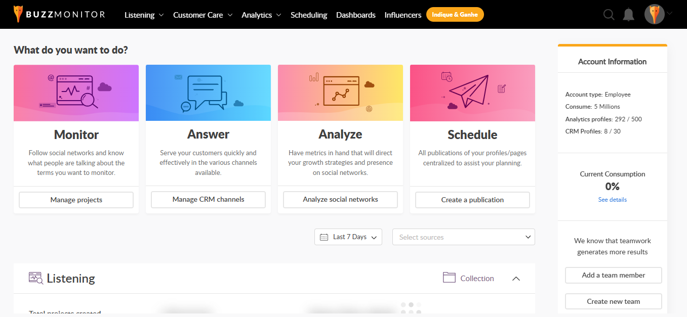 Buzzmonitor screenshot: Buzzmonitor interface