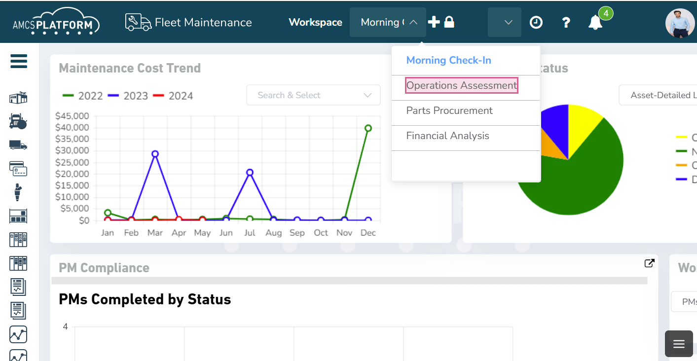 AMCS Fleet Maintenance Software - AMCS Fleet Maintenance cost trend