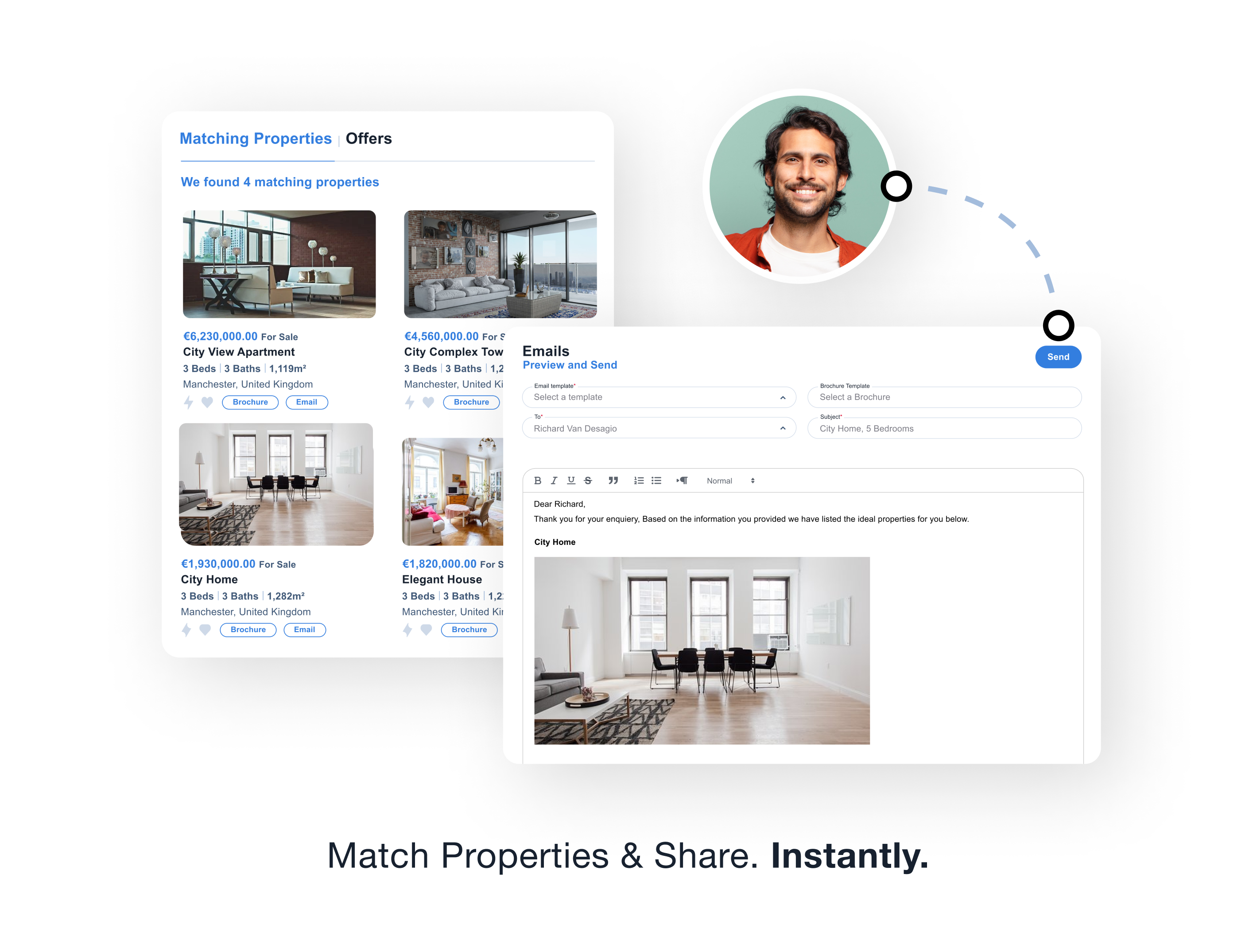 Match properties to leads instantly through Qobrix Real Estate CRM