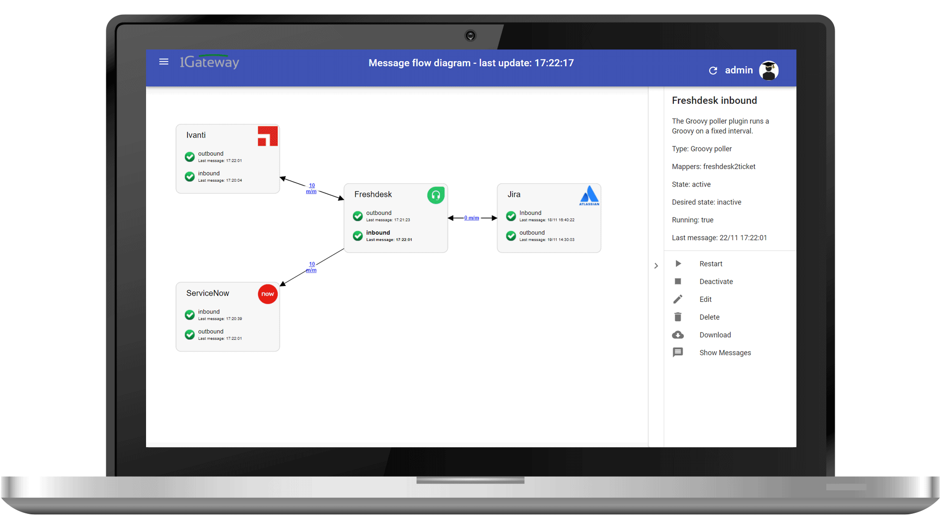 1Gateway screenshot: Diagram Configuration UI