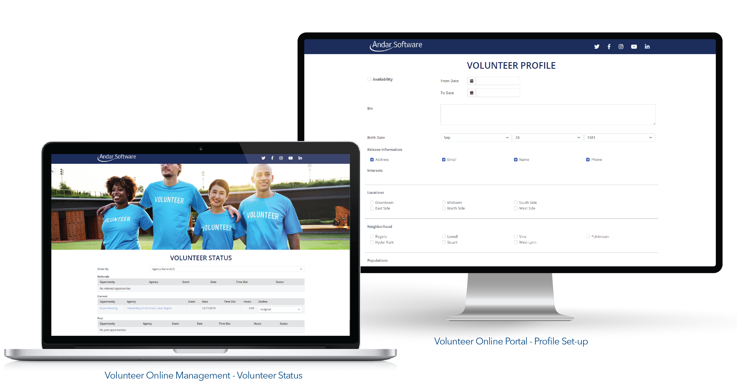 e-Volunteer, an add-on module supporting online volunteer management.