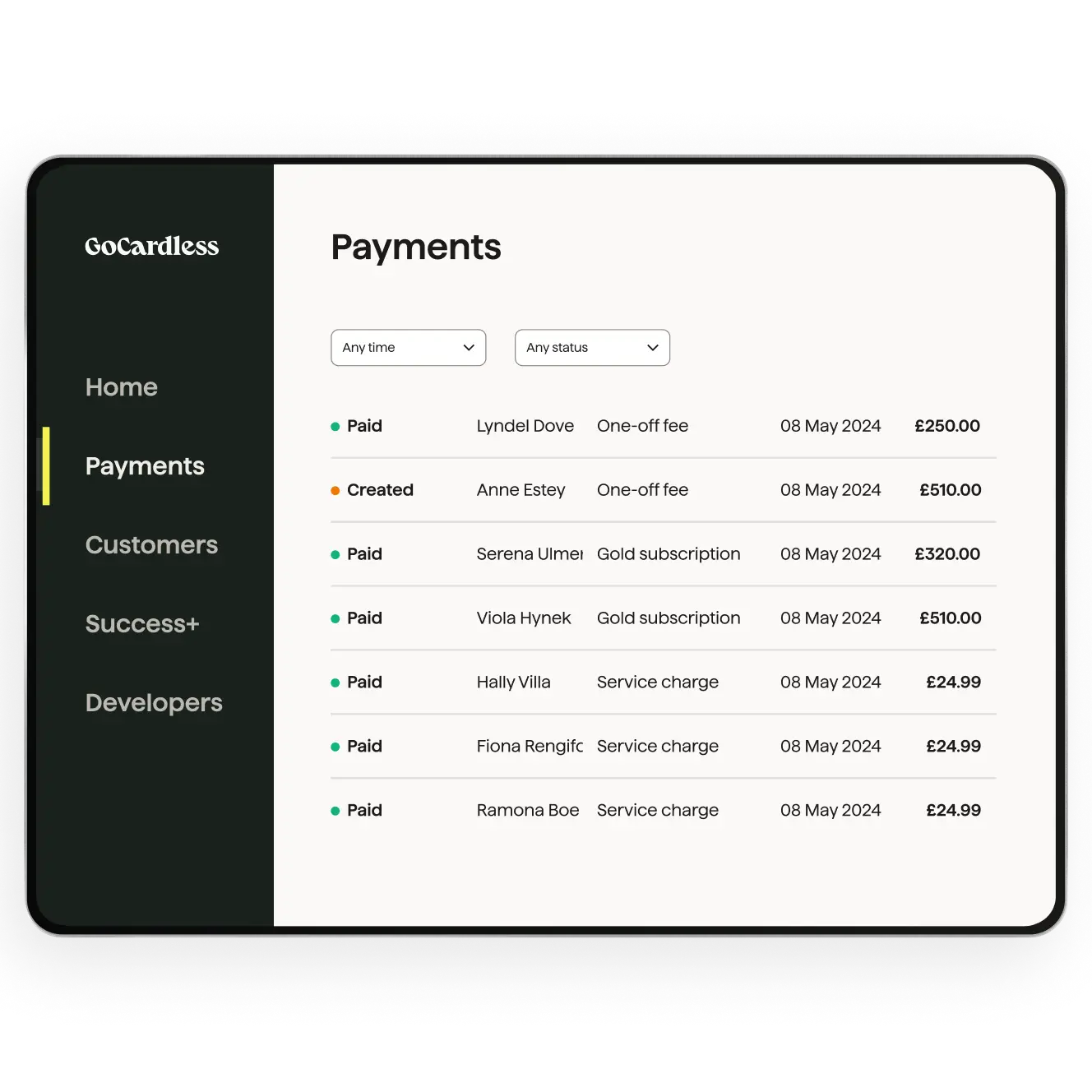 GoCardless Software - GoCardless view payments