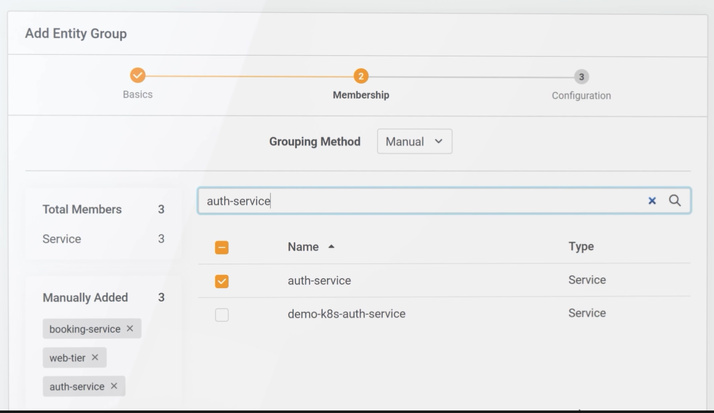 SolarWinds Observability Software - SolarWinds Observability entity group addition