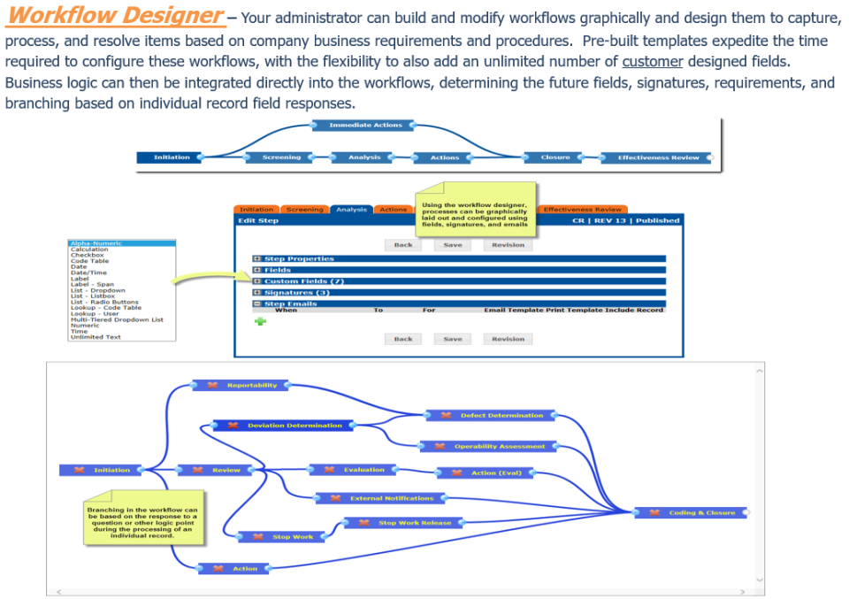 BPI System Software - Workflow Designer - Configure and manage changes in real time with our "No Code" software that allows the people using it to make the modifications needed instead of expensive vendor programing. We train you how to manage the software