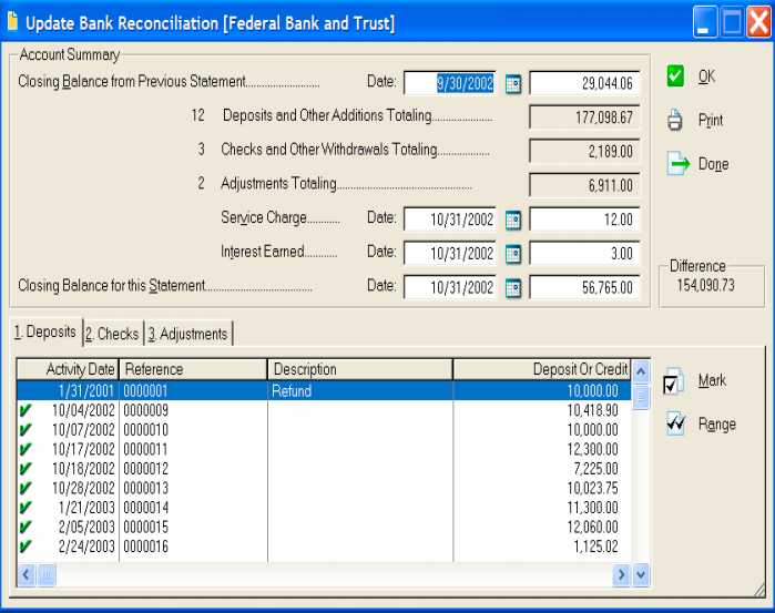 Bank reconciliations are stored in AccuFund for Nonprofits for use in reporting and for review purposes