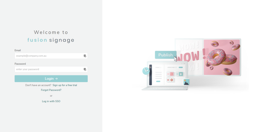 Fusion Signage Software - Fusion Signage Login