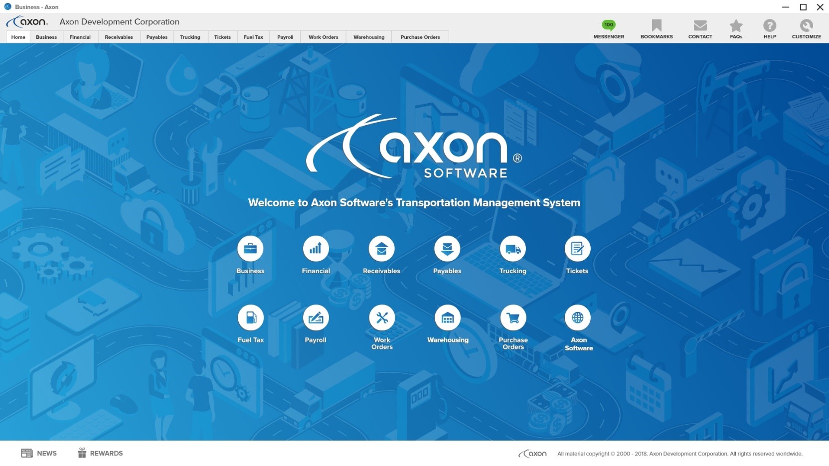 Axon home screen