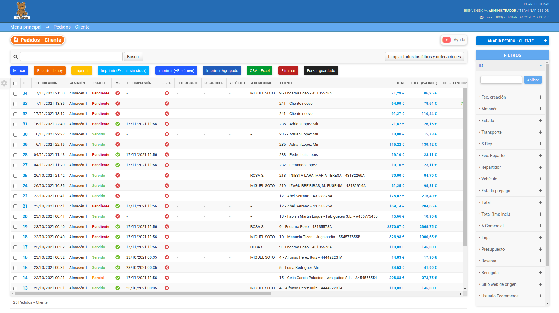 Nube3i screenshot: Nube3i customers