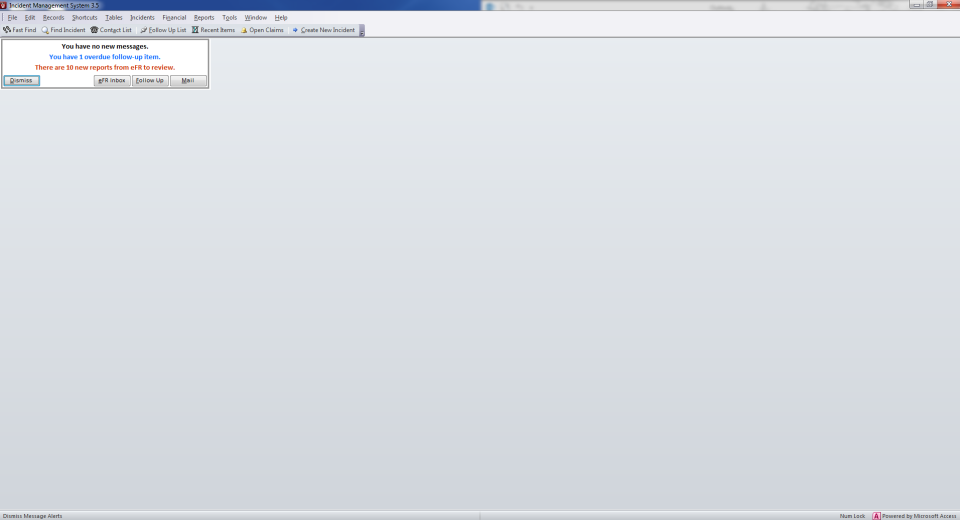 Incident Management System IMS homepage