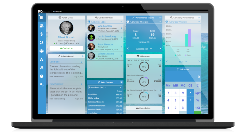 RQ Retail Management Software - Choose from a range of widgets to create a customized homepage based on business needs