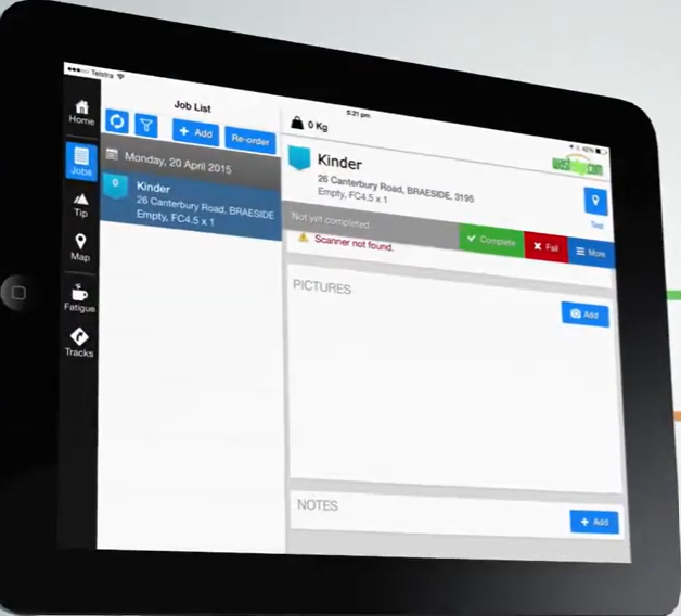 Wastedge screenshot: Wastedge job list