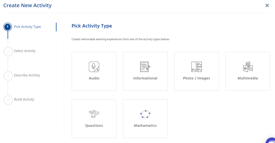 CurrikiStudio screenshot: CurrikiStudio creating activities